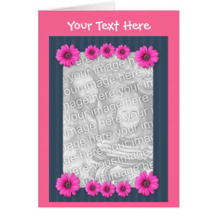 Colorida tarjeta de foto de las flores de margarit