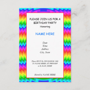 Colorida tarjeta de invitación a la fiesta de cump