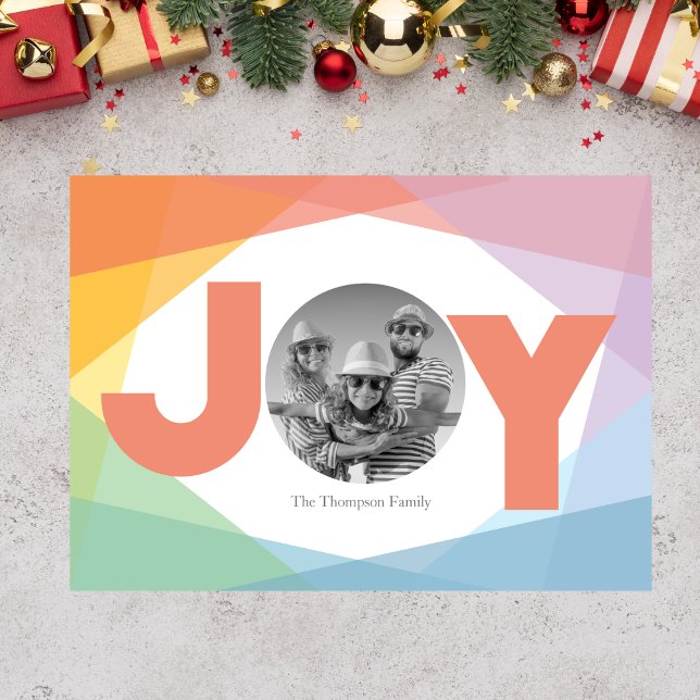 Colorida tarjeta de Navidades de alegría (Colorful Christmas Card)