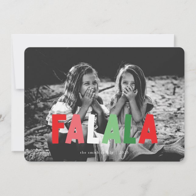 Colorida tarjeta de Navidades de FALALA (Anverso)