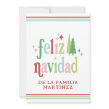 Colorida tarjeta de Navidades de fotos Feliz Navid