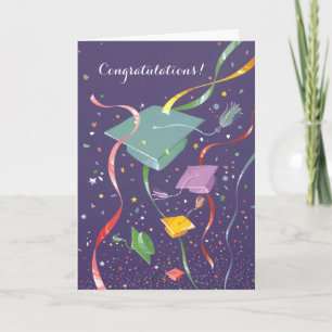 Colorida tarjeta de personalizable de graduación d
