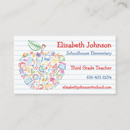 Colorida tarjeta de presentación Apple para profes