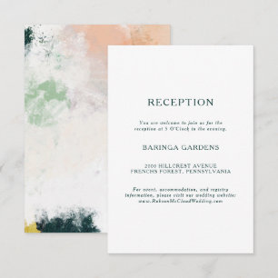 Colorida tarjeta de recepción de bodas abstractas