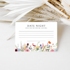 Colorida tarjeta de receta de ducha de flores silv