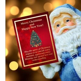 Colorida tarjeta de Relieve metalizado de árbol de