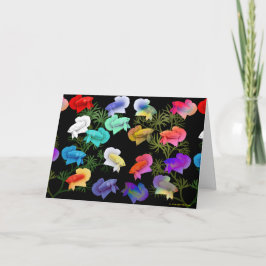 Colorida tarjeta de saludo de peces Betta Aquarium