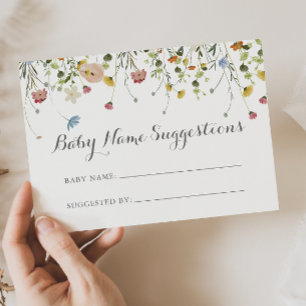 Colorida tarjeta de sugerencias Dainty Wild Baby N