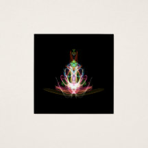 Colorida tarjeta de visita cuadrada de flor fracta