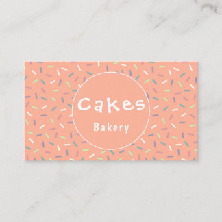 Colorida tarjeta de visita Cute Sprinkles Bakery