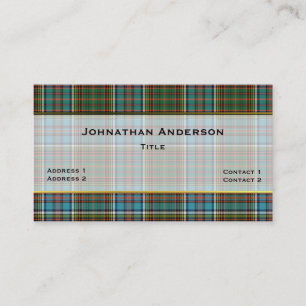 Colorida tarjeta de visita de Anderson Plaid Perso