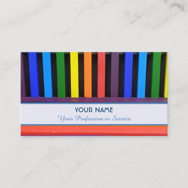 ¡Colorida tarjeta de visita para usted y su servic (Anverso)
