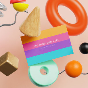 Colorida tarjeta de visita personalizada de verano