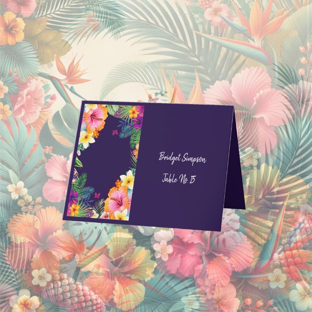 Colorida tarjeta de visita tropical hawaiana flora (Subido por el creador)