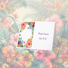 Colorida tarjeta de visita tropical hawaiana flora