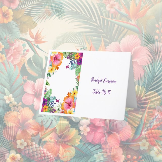 Colorida tarjeta de visita tropical hawaiana flora (Subido por el creador)