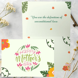Colorida tarjeta del día de la madre floral
