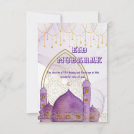 Colorida tarjeta Eid Mubarak