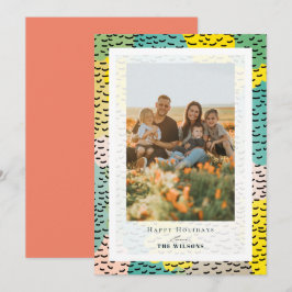 Colorida tarjeta fotográfica de feriado para Navid