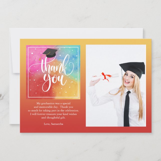 Colorida tarjeta fotográfica horizontal (Anverso)