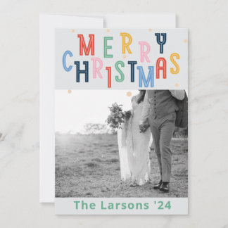 Colorida tarjeta navideña de Feliz