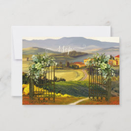 Colorida tarjeta RSVP de boda rural italiana