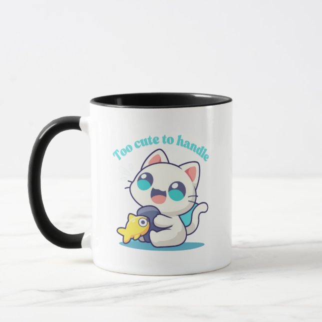 Colorida taza del gato kawaii (Izquierda)