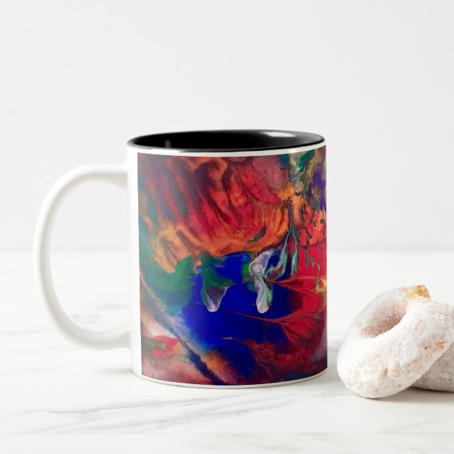 Colorida taza hippie tee tye Groovy café Mug (Con donut)