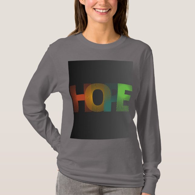 Colorida tipografía de ESPERANZA camiseta (Anverso)