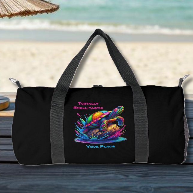 Colorida Turtle Splash Zipned Bolsa (Colorful Turtle Splash-Fisherman Core-Dopamine Dressing-Small Pouch-Black)