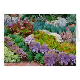 Colorida y suculenta tarjeta de bienvenida de jard