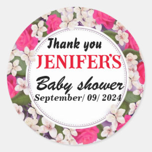 Coloridas Baby Shower Floral Gracias Pegatinas