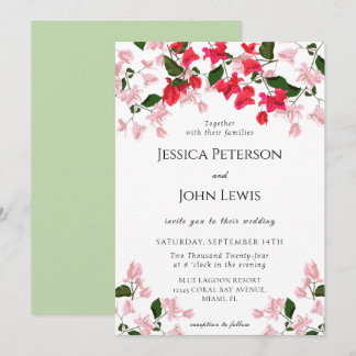 Coloridas bodas buganvillea - Invitación a la boda