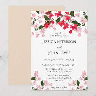 Coloridas bodas buganvillea - Invitación a la boda