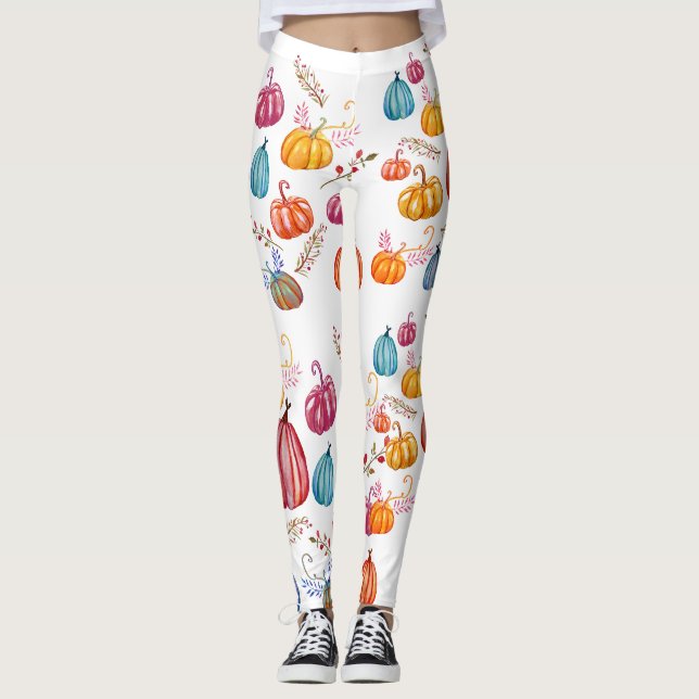 Coloridas Calabazas Personalizados Leggings (Anverso)