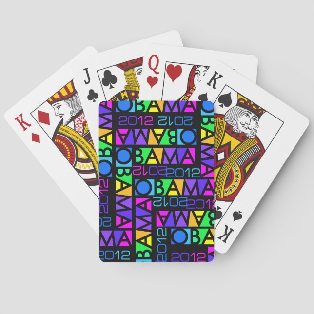 Coloridas cartas de juego de Obama 2012 (Reverso)