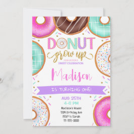Coloridas Chicas de Donuts Invitación de cumpleaño