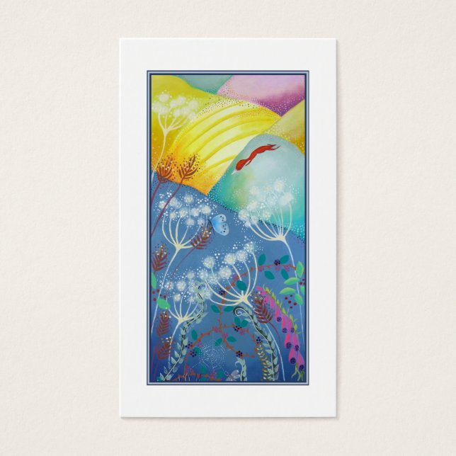 Coloridas colinas, plantas y Fox. (Frente)