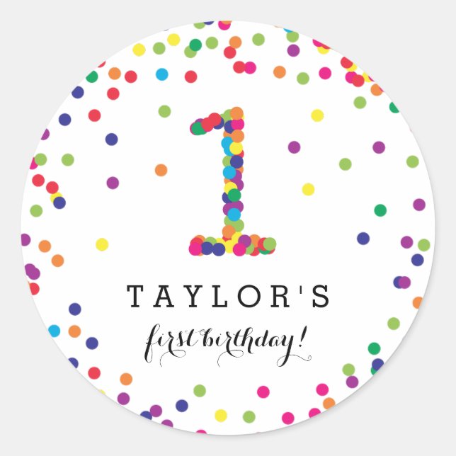 Coloridas Confetti Fiestas Pegatinas (Anverso)