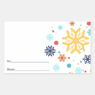 Coloridas copas de nieve pegatinas navideñas