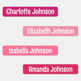 Coloridas etiquetas de nombres de jardines de infa