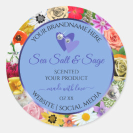 Coloridas etiquetas de productos azules de la luz 