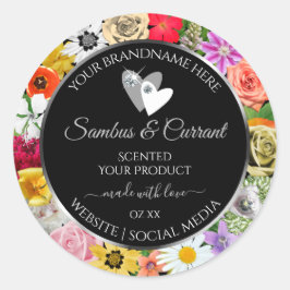 Coloridas etiquetas de productos de color negro fl