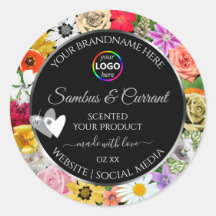 Coloridas etiquetas de productos de color negro fl