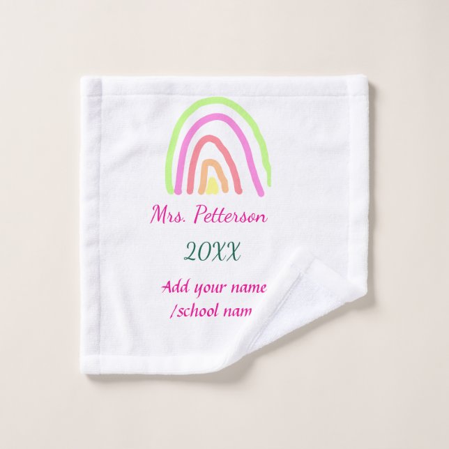 Coloridas franjas de arco iris añaden nombre de pr (Toallita)