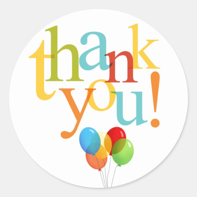 Coloridas Gracias Sellos para sobres (Anverso)