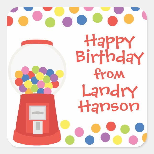 Coloridas Gumballs Pegatinas personalizados (Anverso)