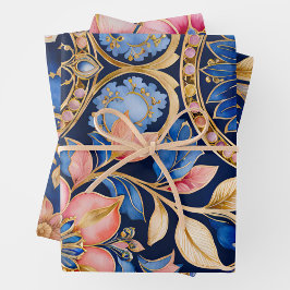 Coloridas hojas de papel de envolvimiento de arte