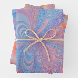 Coloridas hojas de papel de envolvimiento de arte 