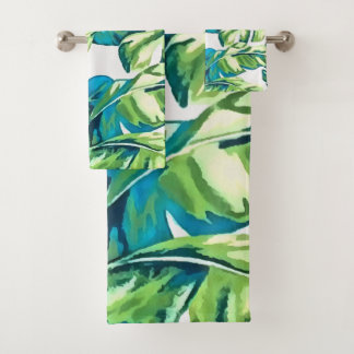 Coloridas hojas tropicales de Banana y Monstera